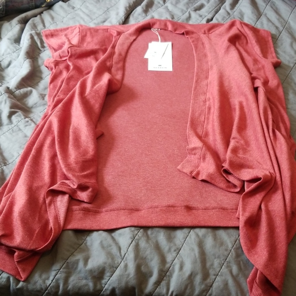 New Nearkin Light Red Cap Sleeve Cardigan, XLarge